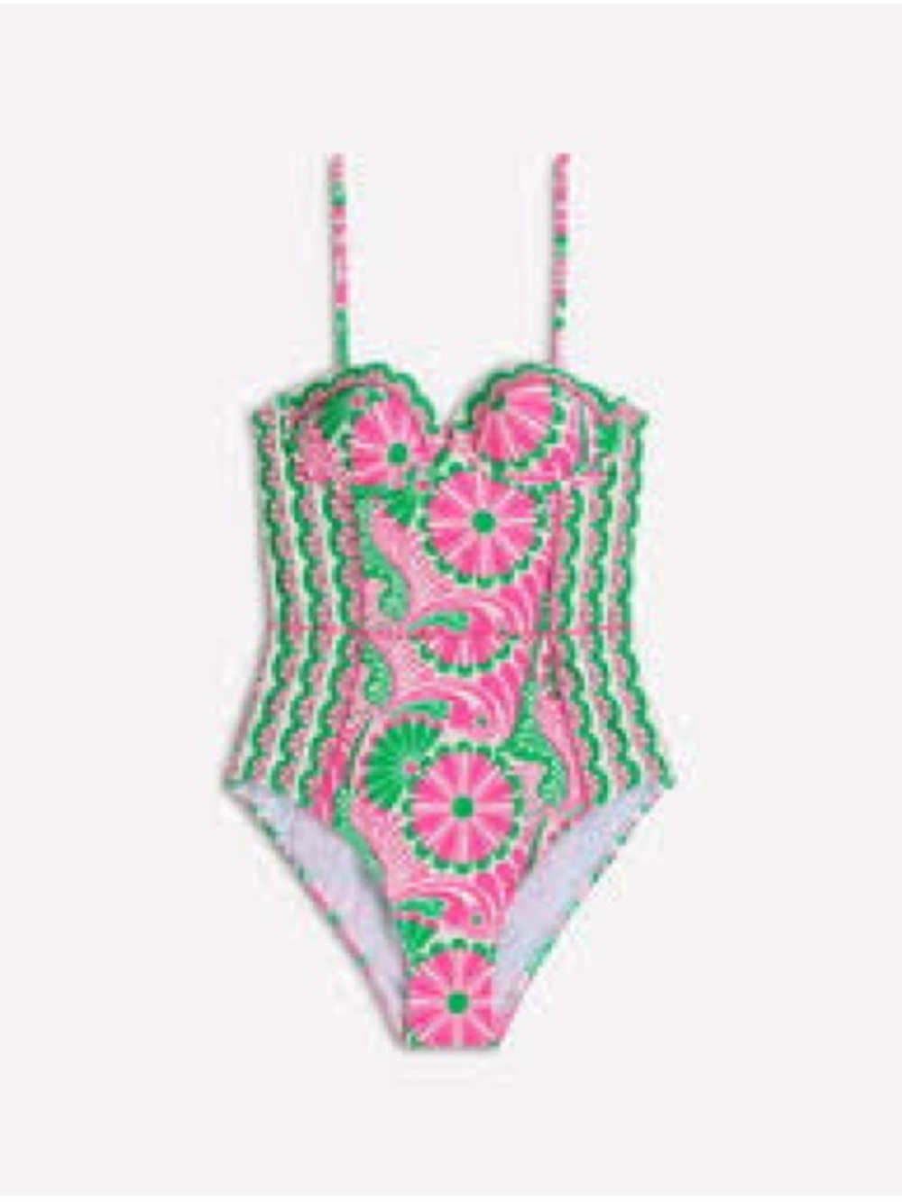 Boden Euphoric Garden Pink and Green Floral-Print One-Piece Swimsuit, Small/34B - Picture 5 of 8